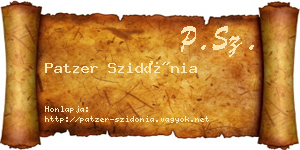 Patzer Szidónia névjegykártya
